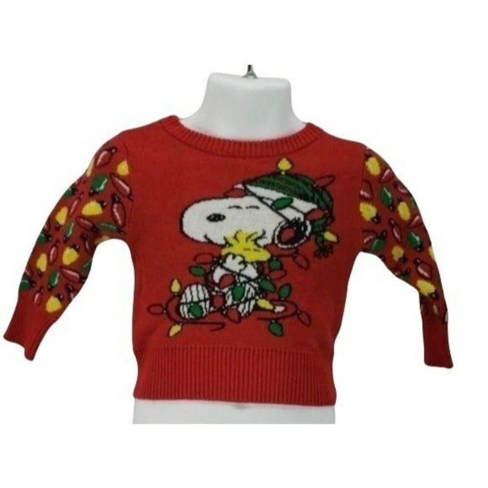 Peanuts Snoopy Holiday Ugly newborn‎ red Sweater